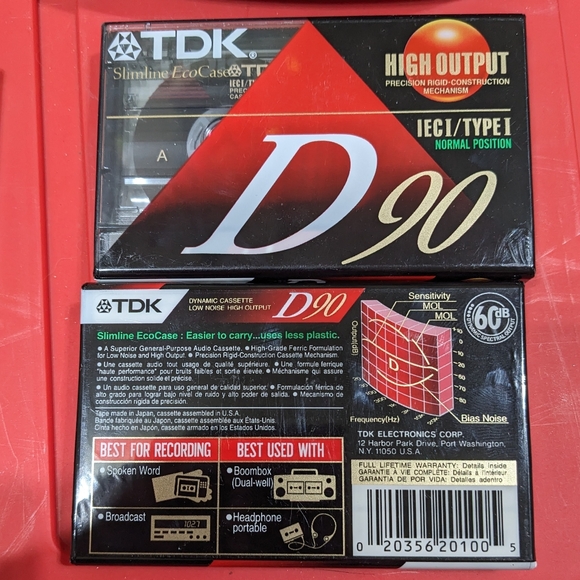 TDK D-90 High Output IEC Type 1 Sealed Tape Cassette Bundle of 4 - Picture 7 of 8